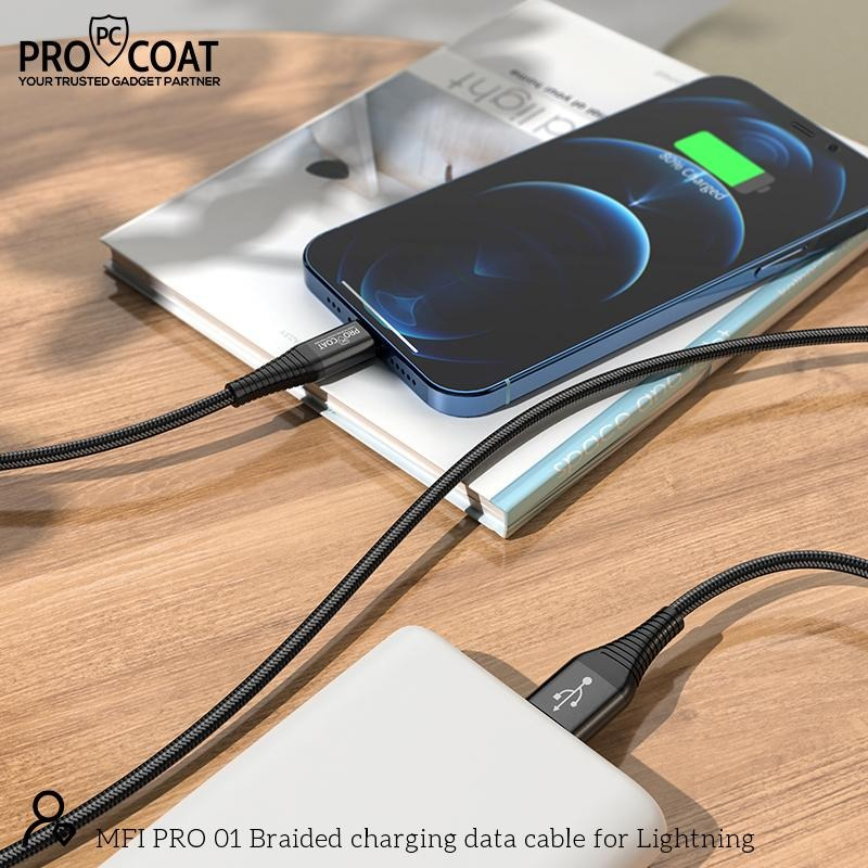 PROCOAT CHARGING CABLE MFI IPHONE PRO 01 ORG-420